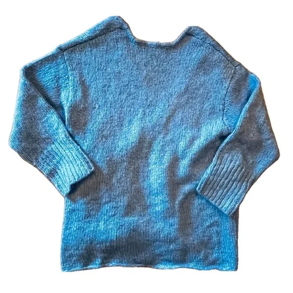 NWT Zara The Knitwear Collection Baby Blue Chunky Oversized Wrap Sweater - Picture 12 of 12